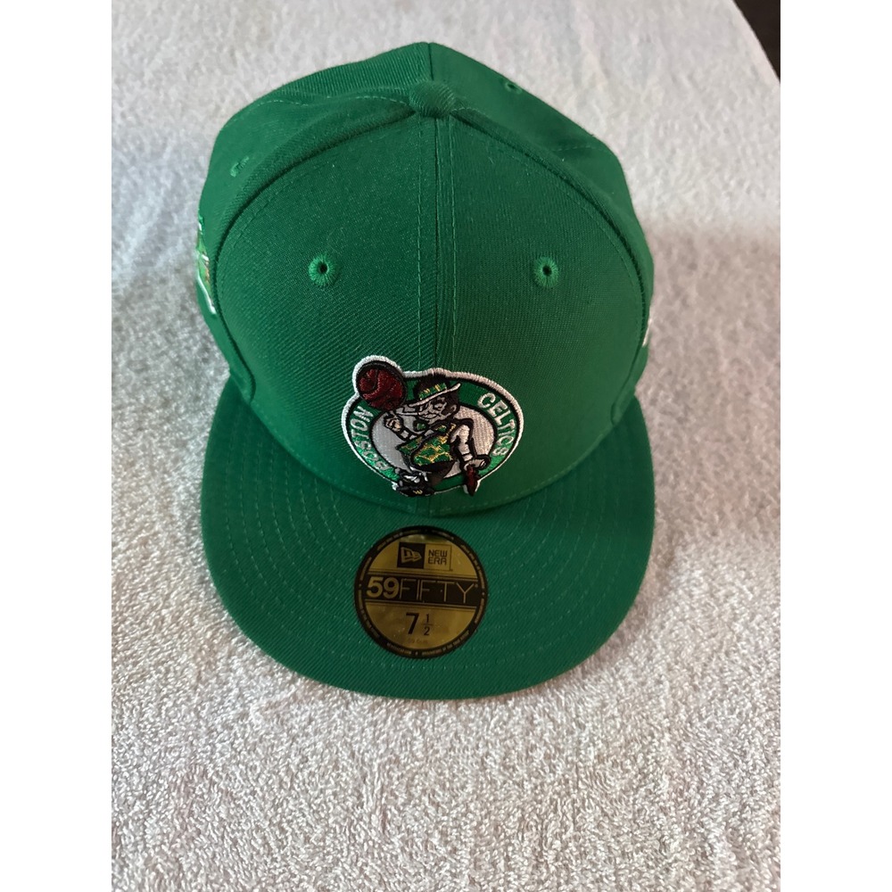 New Era 59FIFTY Boston Celtics Hat Green Size 7 1/2 NBA Fitted Lucky Leprechaun